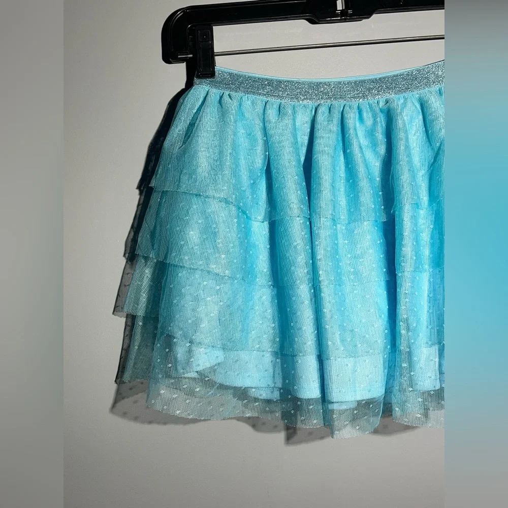 Justice Light Blue Layered Mini Skirt